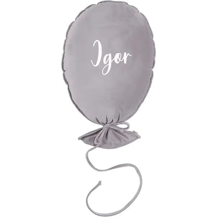 Gepersonaliseerd deluxe zilvergrijs balonikussen Malomi Kids
