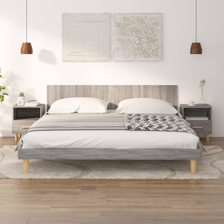 vidaXL - Nachtkastjes - 2 - st - 40x35x47 - cm - grijs - sonoma - eikenkleurig