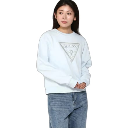 Dames sweatshirt met tricot driehoek in fleece Guess