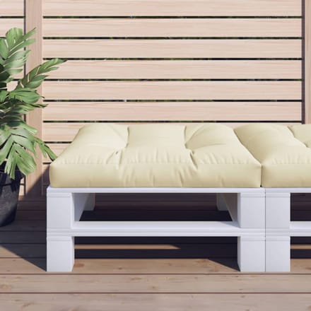 vidaXL - Palletkussen - 70x70x12 - cm - stof - crèmekleurig