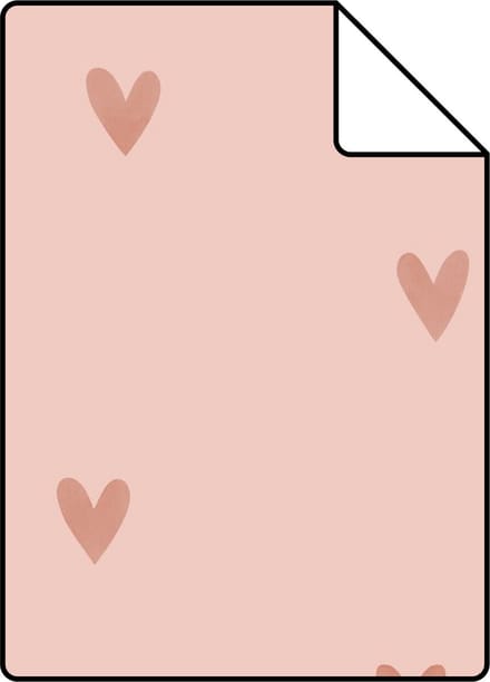 Proefstaal ESTAhome behang hartjes roze - 26.5 x 21 cm - 139770-S