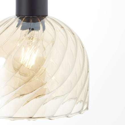 Brilliant Casto - Hanglamp - 1-lichts - E27 max 1x25W - Glas - Amber - Zwart