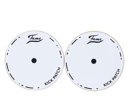 Fame FKPSW-2 Bass Drum Patch Single White - Accessoire voor drumvellen