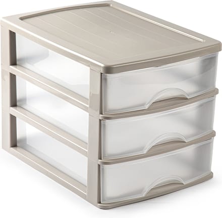 Plasticforte Ladeblok - taupe - 3 lades - L35,5xB27xH26 - bureau organizer