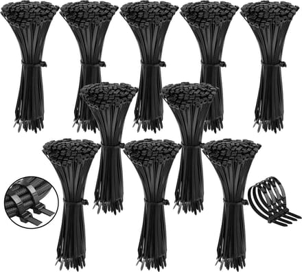 Polyamide kabelbinders, tie rips, zwarte kabelbinders, 200x4,8 mm / 1000 stuks