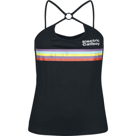 Electric Callboy Top - Stripe - L tot 4XL - voor Vrouwen - zwart