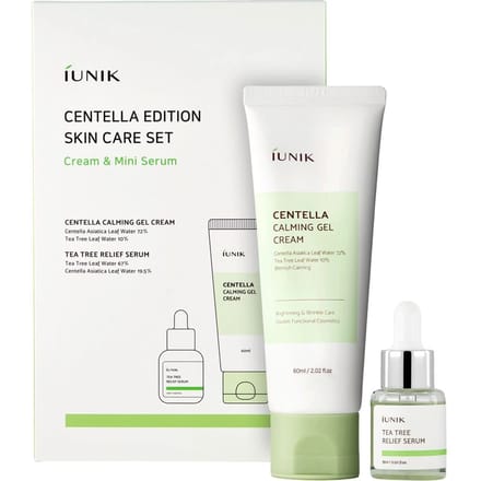iUNIK, Centella Edition Huidverzorgingsset, Crème & Mini Serum, 2-delige set white