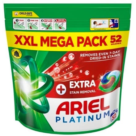 Ariel Wasmiddel Pods Platinum Extra Stain Removal 52 stuks