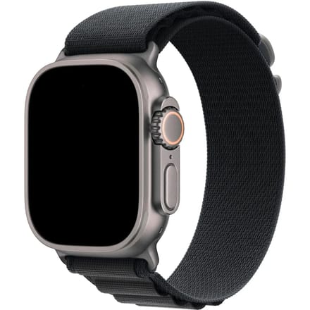 2+2 | Apple Watch Bandje Alpine - Nylon - Zwart - Zilver