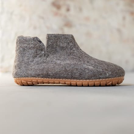 Vilten Hoge Heren Pantoffel Jado - Sesam - Maat 42 - Harde Zool