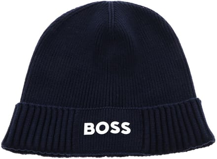 BOSS muts Asic Beanie Dark Blue donkerblauw