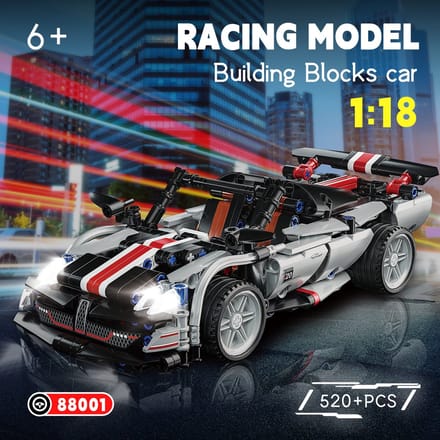 Sportwagen Bouwstenen Set Grappig DIY Cool Voertuig Model Speelgoed met Lichte Openbare Deur voor Meer dan 6 Jaar