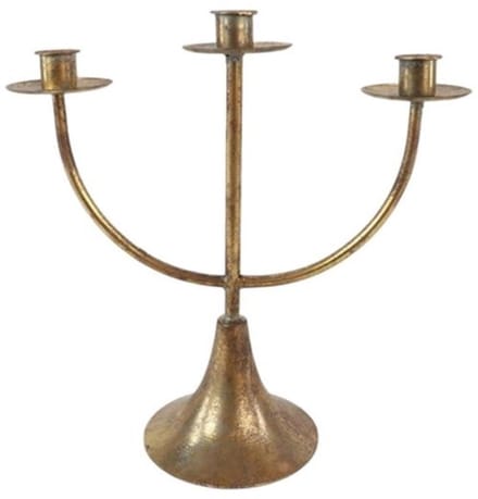 Kandelaar 3-armig metaal goud 30x13x30cm