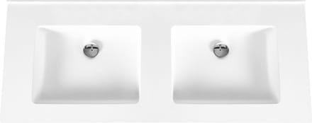Wastafel Boss & Wessing Zonder Kraangaten 45.5x154 cm Solid Surface Wit