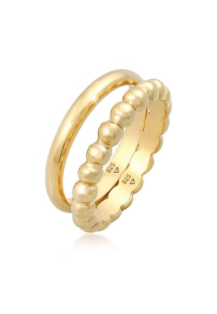 Elli - Ring - Dames Band Ring Duo Basic Ball Trend in 925 Sterling Zilver - Dames