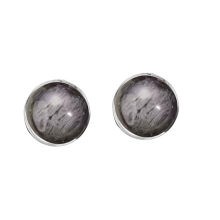 Magneet oorbellen Zanelli grijs zilverrand 13 mm