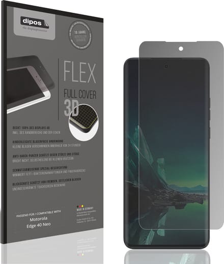 dipos FLEX – Matte Privacy Screenprotector geschikt voor Motorola Edge 40 Neo | Volledige Schermbescherming | Case-Friendly