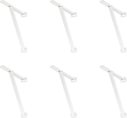 6 x siwitec kantelbeugel in wit, plank voor schuine plafonds, draagvermogen 200 kg, plankbeugel