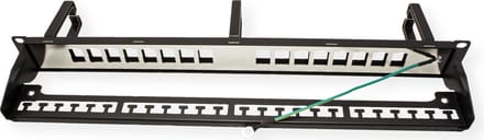 ROLINE 19" keystone patchpaneel, 16P, afgeschermd, zwart
