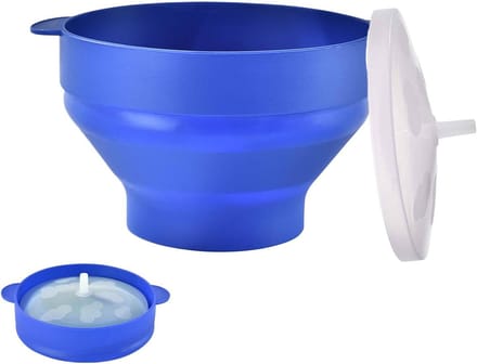 Popcorn Maker - Magnetron Bowl - Snacks Maken - Hittebestendig Siliconen - Opvouwbaar Ontwerp - Blauw