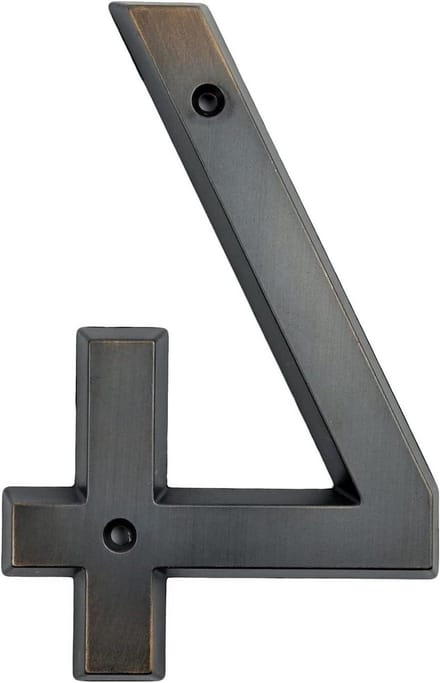 Huisnummer 3D - Adrescijfer - Deuradres Buiten - Geborsteld Zinklegering - 15.5 cm - Verouderd Brons