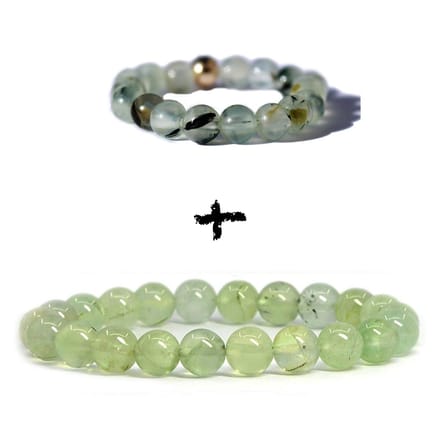 Bixorp Gems Edelstenen Sieraden Set Prehniet - Armband + Ring
