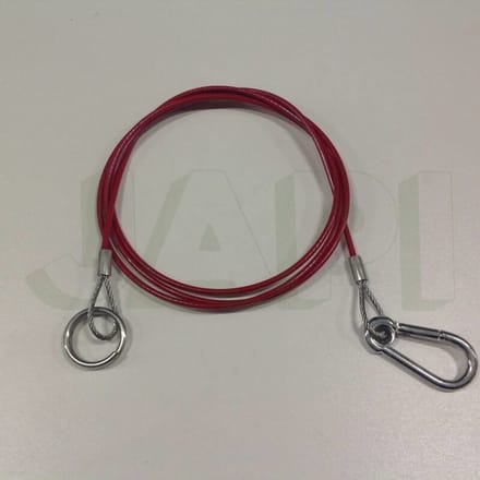 Breekkabel 1800mm karabijn haak en ring 30 rood