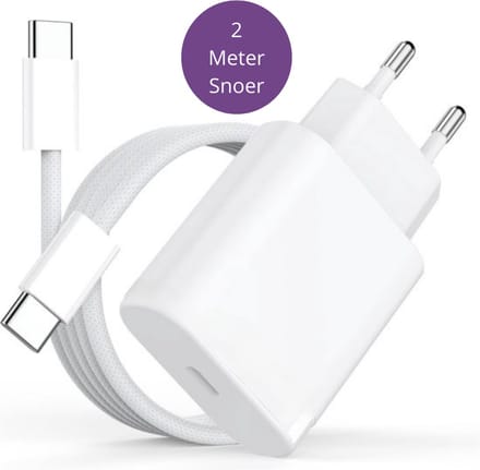 Viewr 30W Snellader Set – 2M USB-C Kabel - Snellader - USB-C naar USB-C - USB-C Adapter - Fast Charger