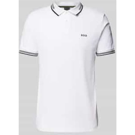 Slim fit poloshirt met labelprint, model 'Paul'