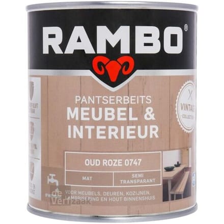 Rambo Pantserbeits Meubel & Interieur Oud Roze 0747 - Beits - Dekkend - Water basis -