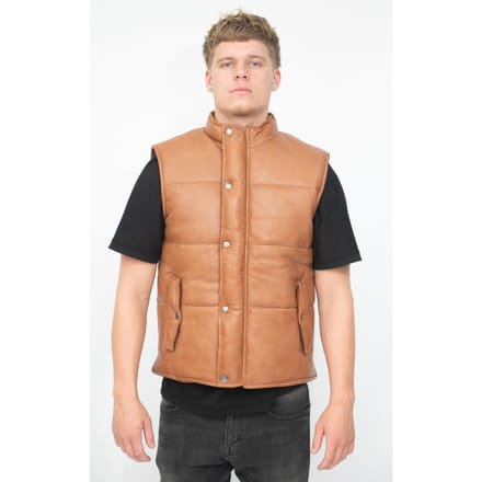 Klassiek leren puffervest voor heren - Nottingham