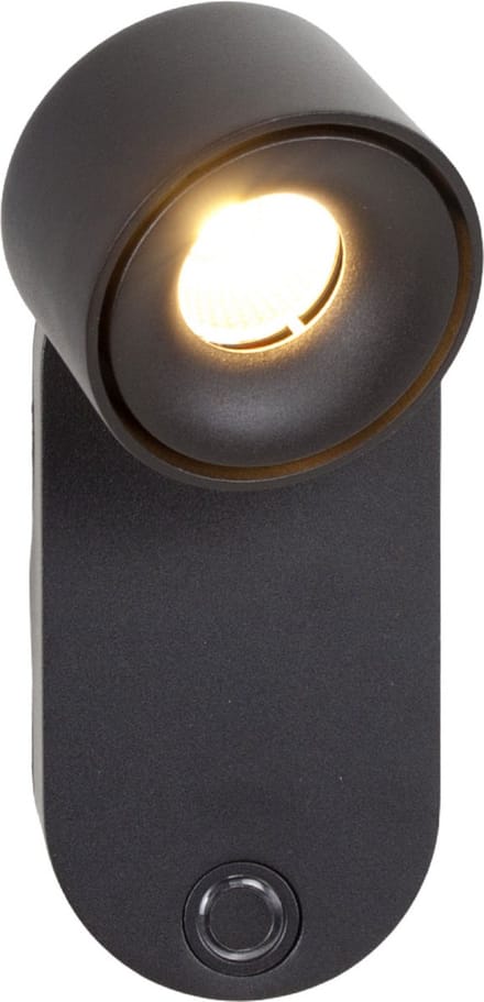 Wandlamp | Ø75 mm | accu wandlampen | E27 | zwart | metaal | functionele verlichting, trendy verlichting