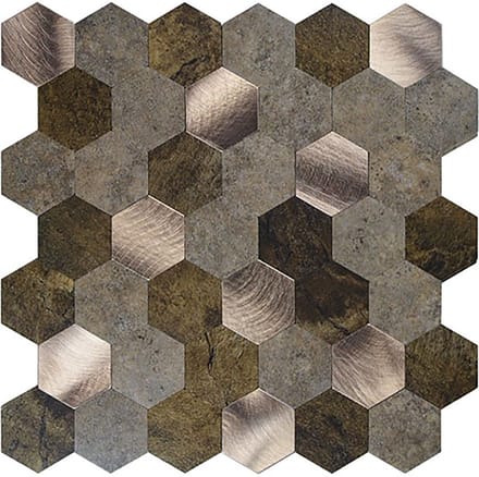 Zelfklevend Mozaïek Hexagon Koper