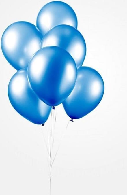 25 blauwe metallic ballonnen.