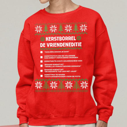 Kerst Trui Rood Kerstborrel - De Vriendeneditie S