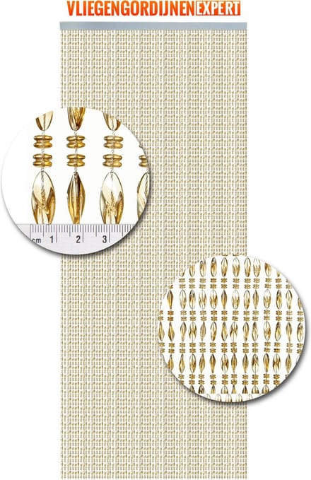 Vliegengordijnenexpert Chios - Vliegengordijn - 90x210 cm - Champagne