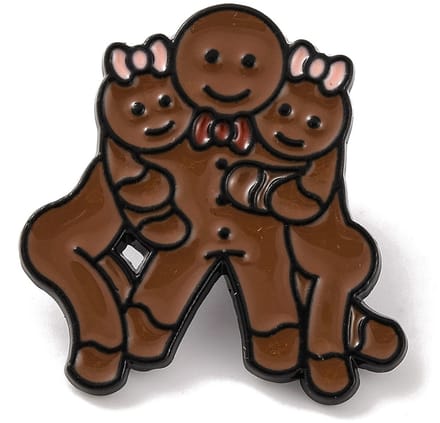 Pin gingerbread man, kerst, kledingspeld, broche, sierpin