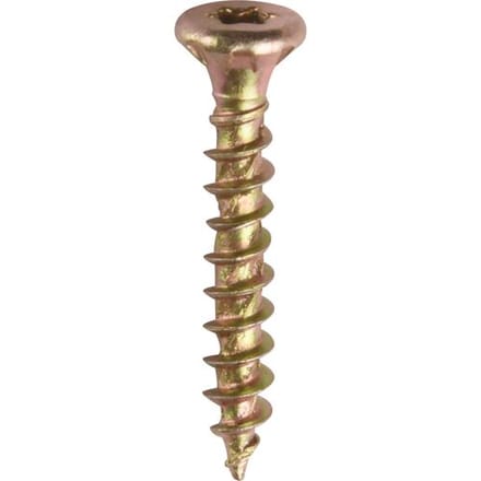Forgefast universele schroeven platkop voldraad geel 3x12mm TX10 (200 Stuks)