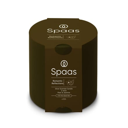 Spaas Glow - Geurkaars - 2 lonten, 55 uur - Romantische Reflecties