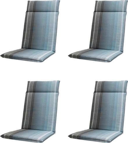 Madison - Tuinkussen - Hoge Rug - 4 st - Stef Grey - 120x50cm - Grijs
