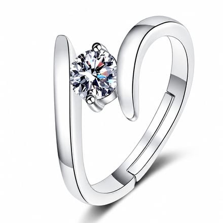 Matthew Studio® Dames Ring - 925 Zilver - Zirkonia - Verstelbare Ring