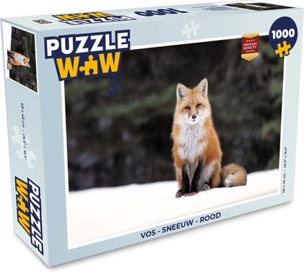 Puzzel Vos - Sneeuw - Rood - Legpuzzel - Puzzel 1000 stukjes volwassenen
