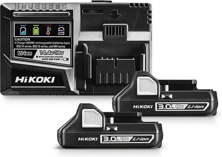 HiKOKI BoosterPack 2 x 18 V 3,0 Ah Accu + Snellader 14,4 V / 18 V - UC18YSL3WC2
