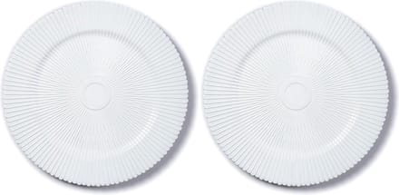Diner onderborden - 8x - wit - structuur - kunststof - 33 cm - rond - dineren