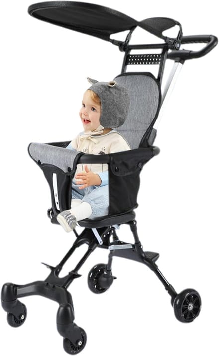 Reiswieg Kinderwagen - Draagbare buggy - Veilig reizen - Compact opvouwbaar - 50 x 43 x 18 cm - Zwart