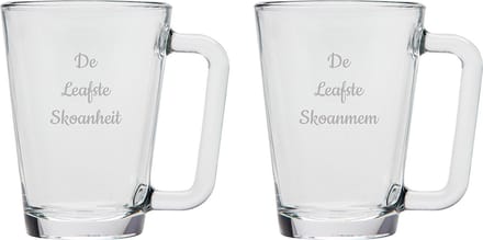Gegraveerde theeglas 26cl De Leafste Skoanheit-De Leafste Skoanmem