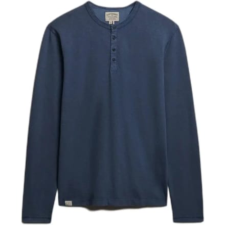 Superdry - Slub Jersey Henley Top met Lange Mouwen - Heren - Tops
