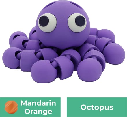 Flexibele octopus beeld – Decoratief beeld - Oranje - 3d geprinte beeld – Unieke woondecoratie - 25CM