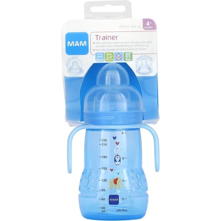 MAM, tuitbeker, 4 maanden+, blauw, 8 fl oz (220 ml) gray