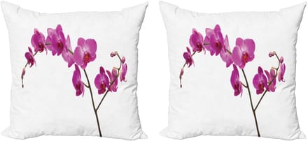ABAKUHAUS Magenta Kussensloopset (2 stuks), Wilde Orchideeënblaadjes, 50 cm, Violet